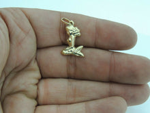 Load image into Gallery viewer, 14k yellow Gold hollow full body mermaid Pendant charm fine gift jewelry 1.4g
