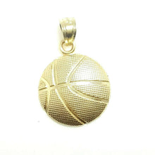Load image into Gallery viewer, 14k gold basketball pendant charm Fine Jewelry Gift sport unisex 0.55" 0.9g
