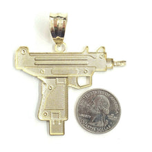 Load image into Gallery viewer, New 10k yellow Gold solid Uzi machine gun Pendant charm fine men's jewelry 9.3g
