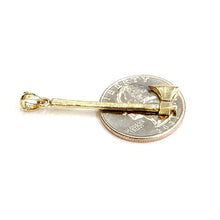 Load image into Gallery viewer, New 14k Yellow Gold 3D AXE Pendant charm tool fine jewelry 2.5g
