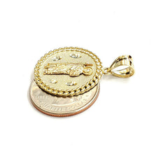 Load image into Gallery viewer, 10k yellow gold round saint Jude juda pendant charm religious jewelry 0.97" 4g
