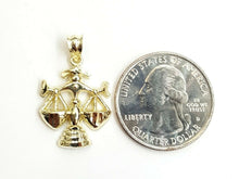 Load image into Gallery viewer, New 10k yellow solid Gold Libra zodiac astrology Pendant charm fine jewelry 2.4g
