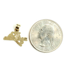 Load image into Gallery viewer, 14k yellow Gold tiny i love baseball bat Pendant charm fine sport jewelry 0.6g

