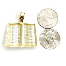 Load image into Gallery viewer, 10k yellow gold lord's prayer book our father bible verse pendant jewelry 9.7g
