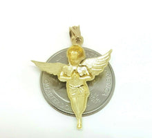 Load image into Gallery viewer, 14k yellow Gold full body angel Pendant charm wings gift fine jewelry 1.9g
