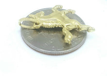 Load image into Gallery viewer, 14k yellow gold hollow unicorn full body 3D pendant charm fine gift jewelry 1.5g
