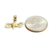 Load image into Gallery viewer, 14k yellow Gold Golf word ball Pendant charm sport game fine jewelry gift 1.4g
