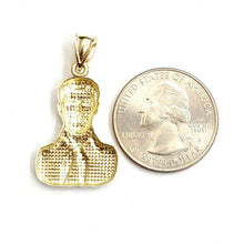 Load image into Gallery viewer, 10k yellow gold Jesus Malverde Narco saint Sinaloa pendant charm fine gift 2.4g

