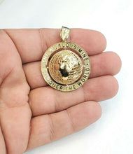 Load image into Gallery viewer, 10k yellow gold round globe planet earth world map pendant 2 sides 3D gift 7.6g
