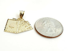 Load image into Gallery viewer, 10k yellow solid Gold playing card Pendant charm casino fine jewelry unisex 1.9g
