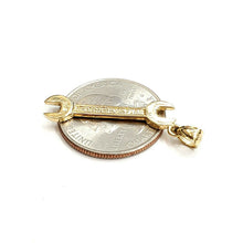 Load image into Gallery viewer, New 14k Yellow Gold 3D Wrench Pendant charm mechanics tool fine jewelry 1.9g
