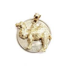 Load image into Gallery viewer, New 14k yellow Gold camel full body animal Pendant charm gift fine jewelry 4.2g
