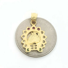 Load image into Gallery viewer, 14k yellow Gold horseshoe Pendant cubic zirconia lucky gift fine jewelry 2.2g
