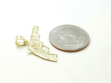 Load image into Gallery viewer, New 10k yellow solid Gold handgun pistol Pendant charm fine gift jewelry 1.3g
