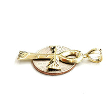 Load image into Gallery viewer, 10k yellow gold Egyptian ankh cross pendant charm fine religious jewelry 2.3g
