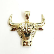 Load image into Gallery viewer, 10k yellow solid Gold Taurus bull zodiac Pendant charm fine gift jewelry 6.4g
