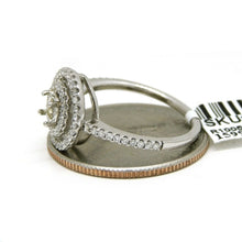 Load image into Gallery viewer, 0.37Ct Natural Diamond 14k White Gold Semi Mount halo Ring round center size 6.5
