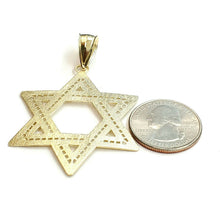 Load image into Gallery viewer, 10k yellow gold star of David Jewish Israel charm pendant religious jewelry 5.3g
