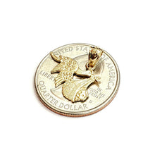 Load image into Gallery viewer, New 14k yellow Gold stork bird carrying Newborn baby Pendant fine jewelry 1.1g
