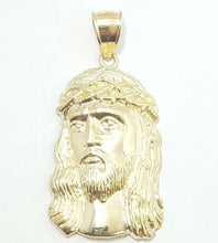 Load image into Gallery viewer, 10k yellow gold jesus face head pendant charm fine religious jewelry unisex 5.5g
