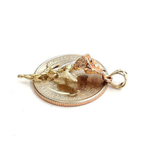 Load image into Gallery viewer, 14k 3 color solid Gold rose flower Pendant charm fine women gift jewelry 2g
