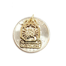 Load image into Gallery viewer, 14k yellow Gold crab cancer zodiac sign astrolog Pendant charm fine jewelry 1.3g
