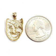 Load image into Gallery viewer, 14k yellow gold laugh now happy face mask drama theater act pendant jewelry 2.6g
