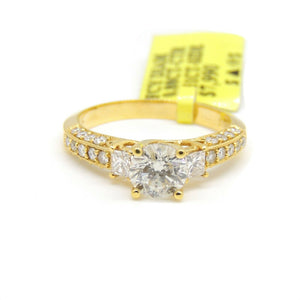 1.39Ct Natural Diamond 18k yellow Gold women Wedding Engagement Ring Size 6.75