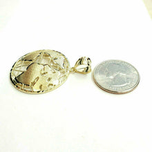 Load image into Gallery viewer, 10k yellow gold round globe planet earth world map pendant jewelry 1.34" 5.2g
