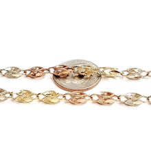 Load image into Gallery viewer, 14K multi color gold Turkish chain 4.5mm Necklace gift fine jewelry 24" 27.1g
