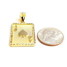 Load image into Gallery viewer, 10k yellow Gold Ace of spade Pendant playing card gambling fine jewelry 4.9g
