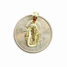 Load image into Gallery viewer, 14k gold tiny virgin Mary Guadalupe pendant diamond cut religious jewelry 0.9g
