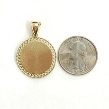 Load image into Gallery viewer, 10k yellow gold round angel pendant charm diamond cut gift jewelry 0.97" 4.1g

