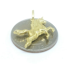 Load image into Gallery viewer, 14k yellow gold hollow unicorn full body 3D pendant charm fine gift jewelry 1.5g
