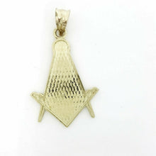 Load image into Gallery viewer, 10k yellow Gold Freemason Masonic Pendant charm fine gift religious jewelry 1.9g
