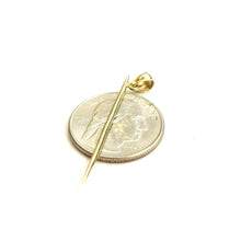 Load image into Gallery viewer, 14k yellow Gold solid 3D Toothpick Pendant charm Unisex gift fine jewelry 1.1g

