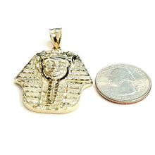 Load image into Gallery viewer, 10k yellow solid Gold Egyptian pharaoh king head Pendant jewelry fine gift 7.5g
