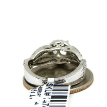 Load image into Gallery viewer, 0.54Ct Natural Diamond 14k White Gold Semi Mount halo Ring round center size 7
