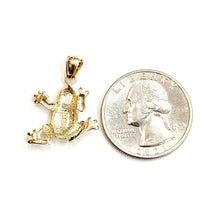 Load image into Gallery viewer, New 14k yellow gold frog pendant charm shiny gift unisex fine jewelry 1.7g
