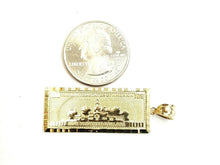 Load image into Gallery viewer, New 14k yellow gold 100 dollar bill money lucky pendant charm fine jewelry 4.5g
