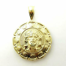 Load image into Gallery viewer, 10k yellow gold hollow two sided Jesus &amp; virgin Guadalupe pendant 1.54" 11.2g
