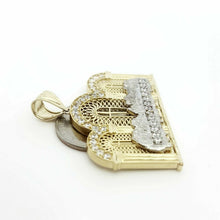 Load image into Gallery viewer, 14k two tone gold last supper pendant charm cubic zirconia fine jewelry 11.2g
