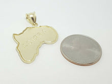 Load image into Gallery viewer, New 10k yellow gold Africa continent outline map pendant charm fine jewelry 3.7g
