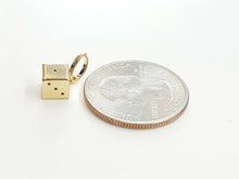 Load image into Gallery viewer, 14k yellow Gold 3D hollow dice Pendant charm gamble gift sport fine jewelry 0.9g

