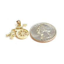Load image into Gallery viewer, 14k yellow Gold wheelchair handicap disability Pendant charm fine jewelry 2.4g
