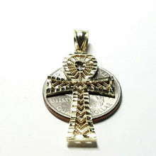 Load image into Gallery viewer, 10k yellow gold Egyptian ankh cross pendant charm fine religious jewelry 2.4g
