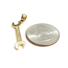 Load image into Gallery viewer, New 14k Yellow Gold 3D Wrench Pendant charm mechanics tool fine jewelry 1.9g
