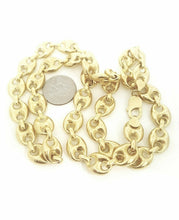 Load image into Gallery viewer, New 10K yellow gold 13mm hollow puff Gucci link chain jewelry gift 28" 46.6g
