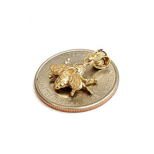 Load image into Gallery viewer, 14k yellow Gold solid honey bee 3D Pendant charm gift fine jewelry 1.5g
