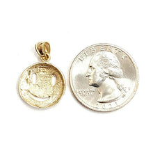 Load image into Gallery viewer, New 14k yellow gold round happy face emoji pendant charm gift fine jewelry 1.5g
